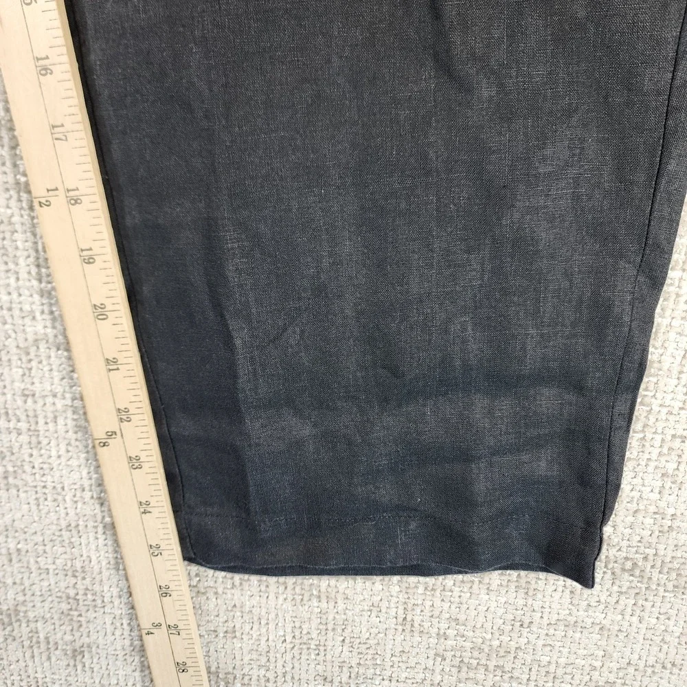 Quince 100% European Linen Pants Womens L Black Pull On Beachy Coastal NEW